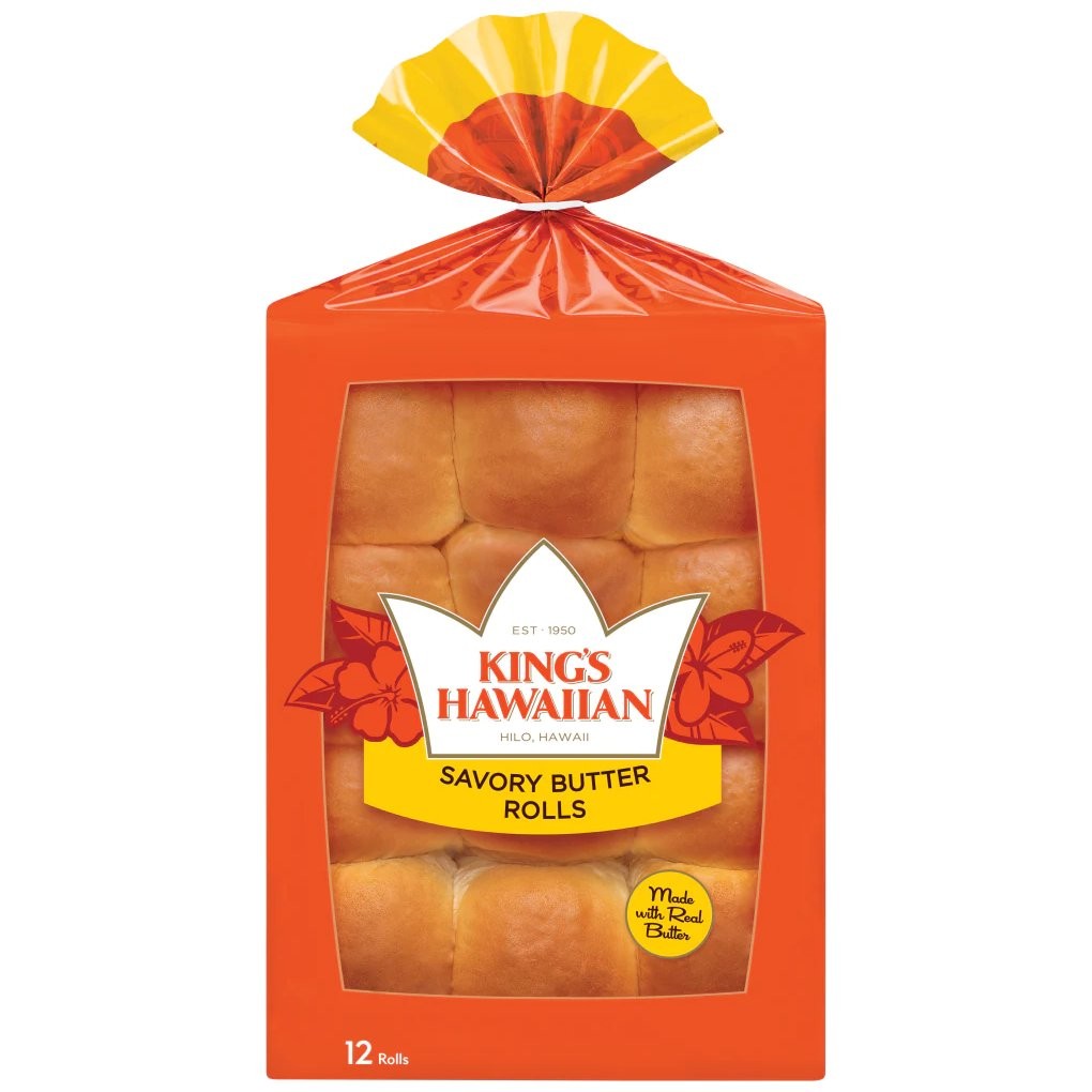 KINGS HAWAIIAN ROLLS SAVORY BUTTER 12ct