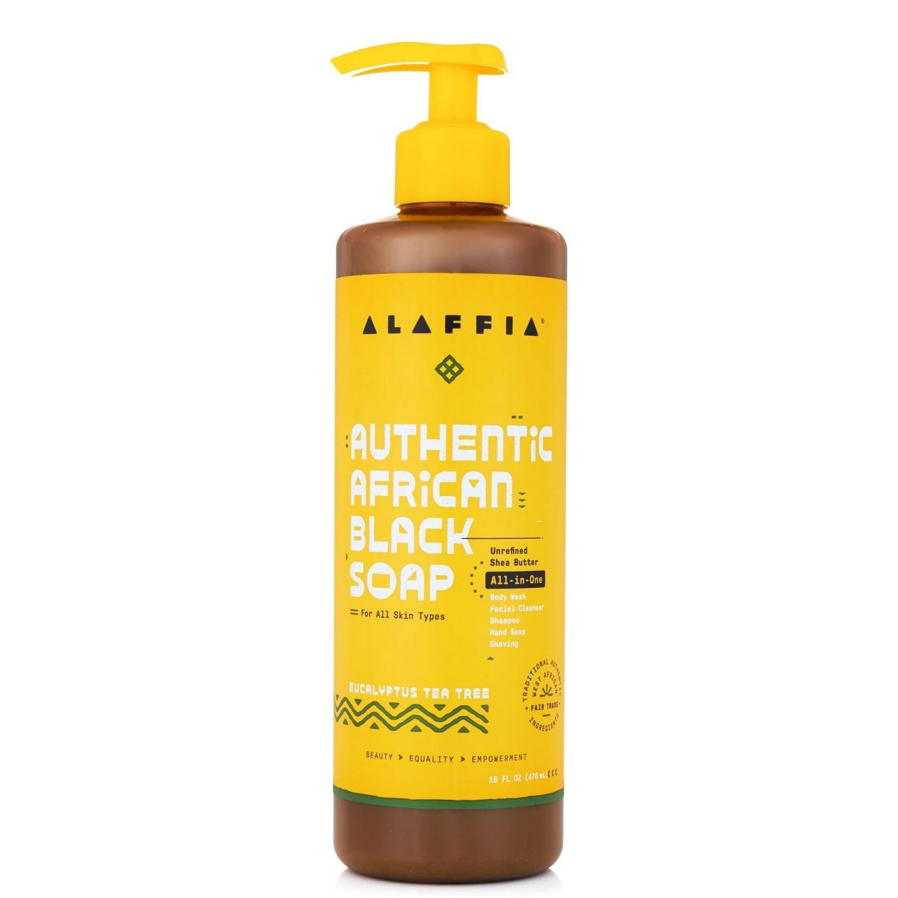 ALAFFIA BLACK SOAP EUCALYPTUS TEA 16oz