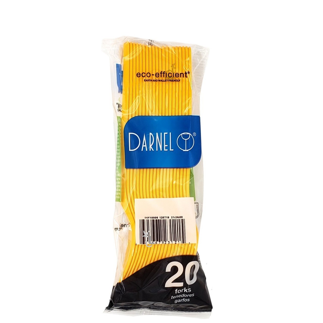 DARNEL PLASTIC FORKS YELLOW 20s