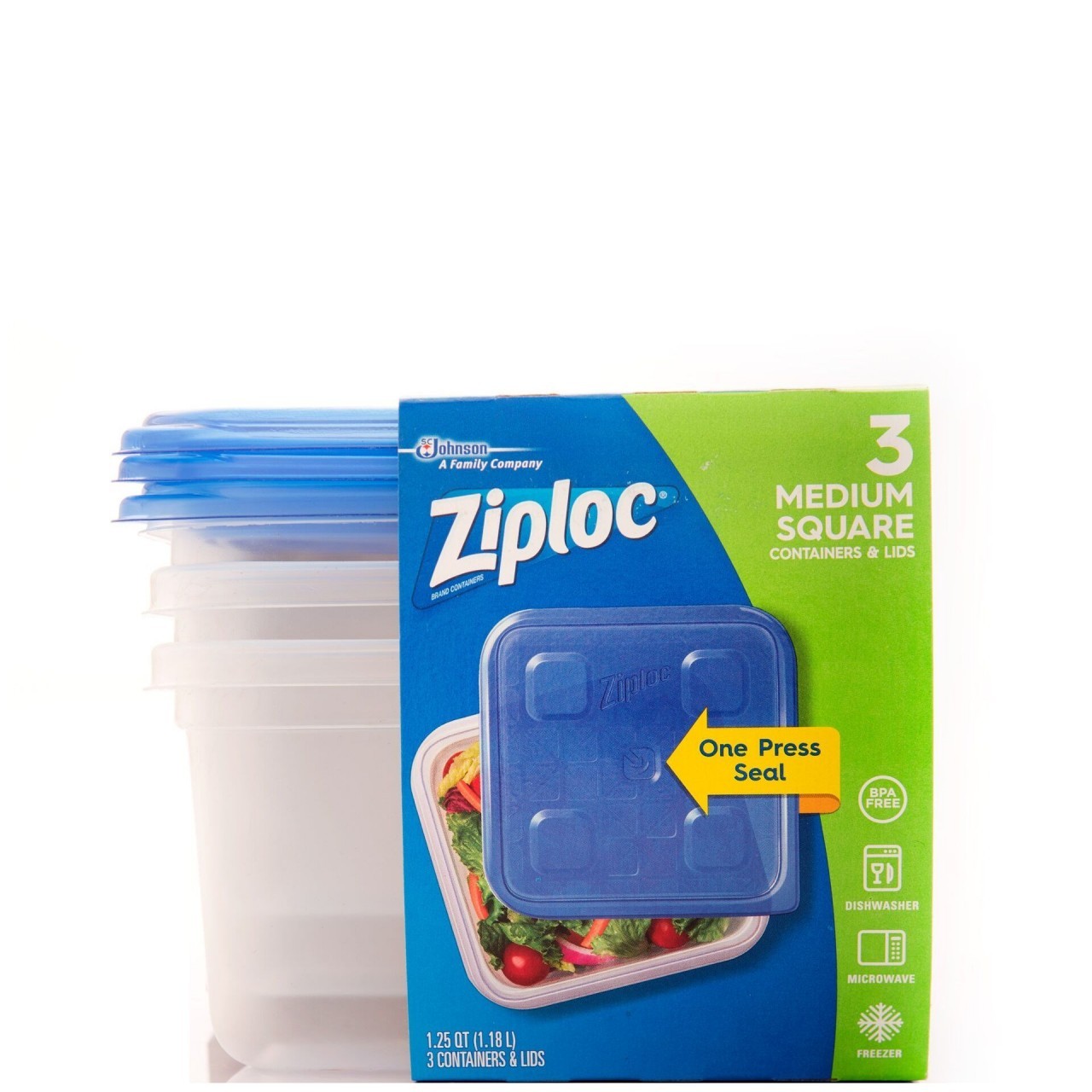 ZIPLOC CONT MED SQUARE 3s