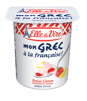 ELLE & VIRE MON GREC STRAWBERRY LEMON 125G