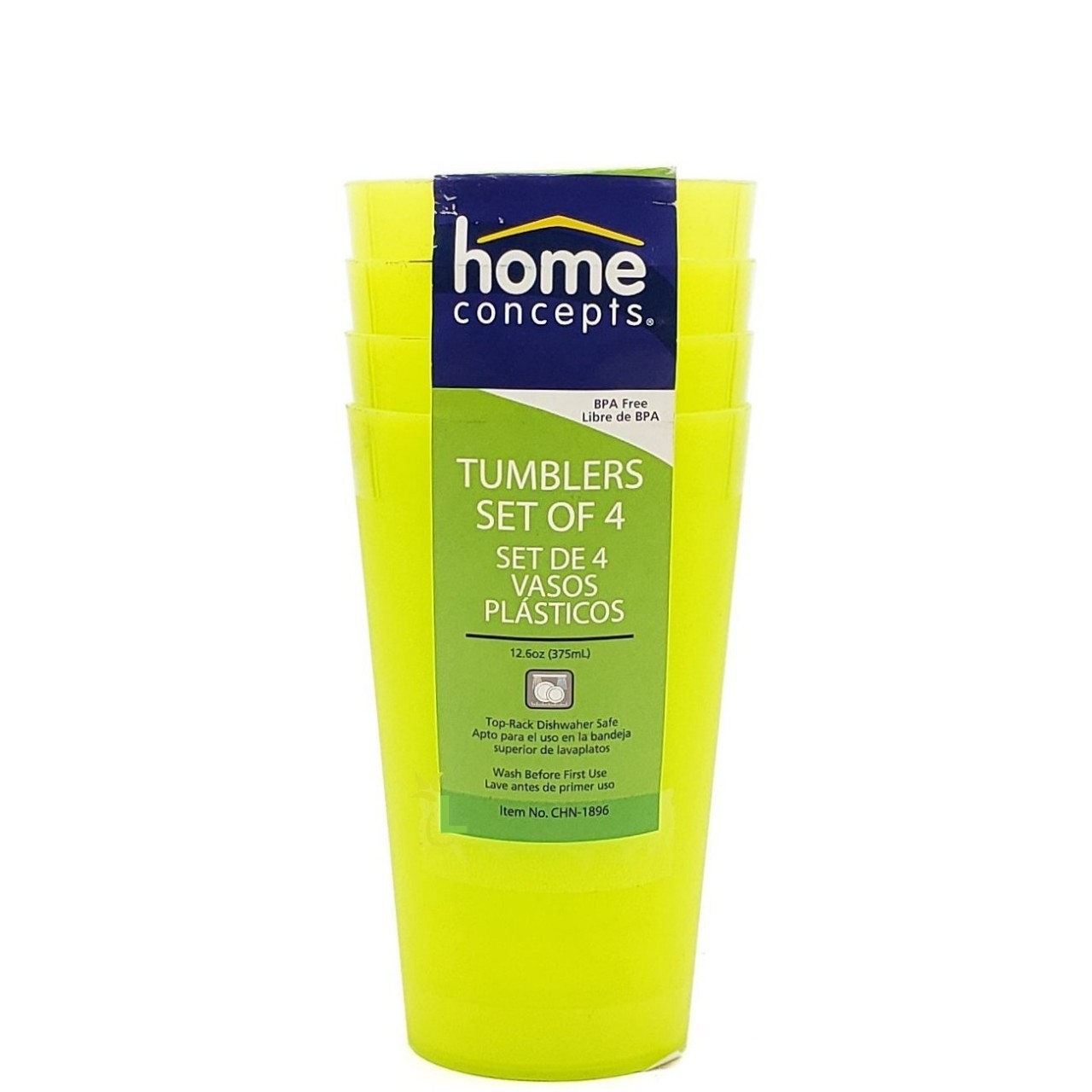 HOME CONCEPTS TUMBLER PLASTIC 4x375ml