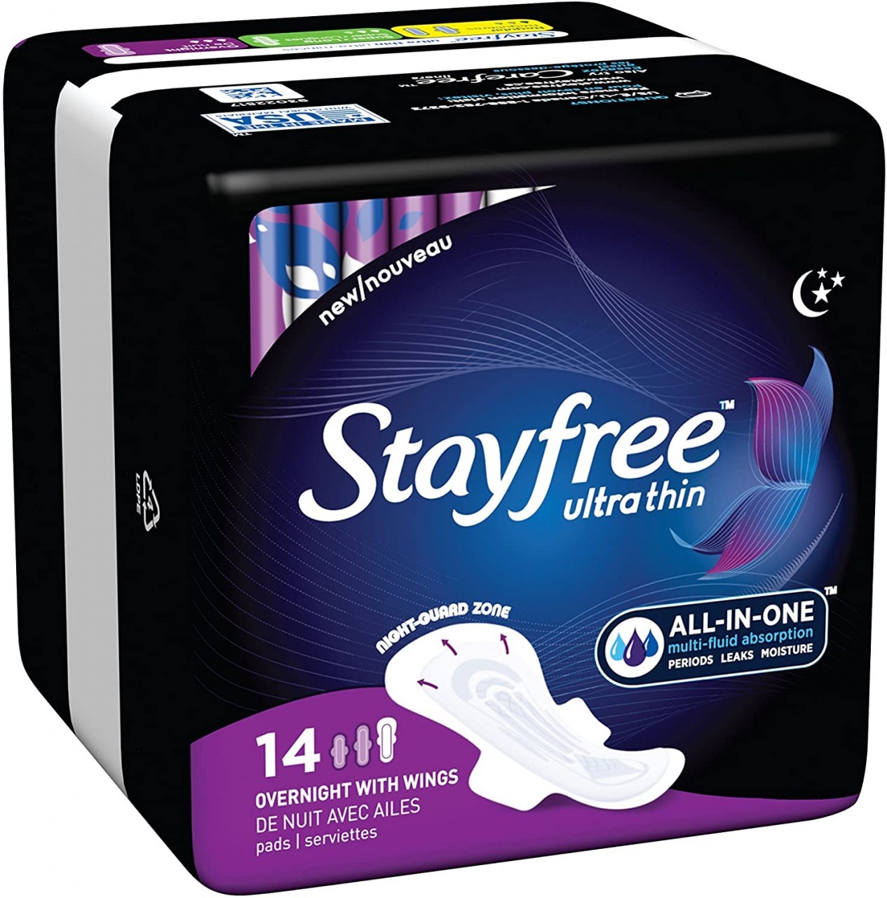 STAYFREE U/THIN OVERNIGHT 14s