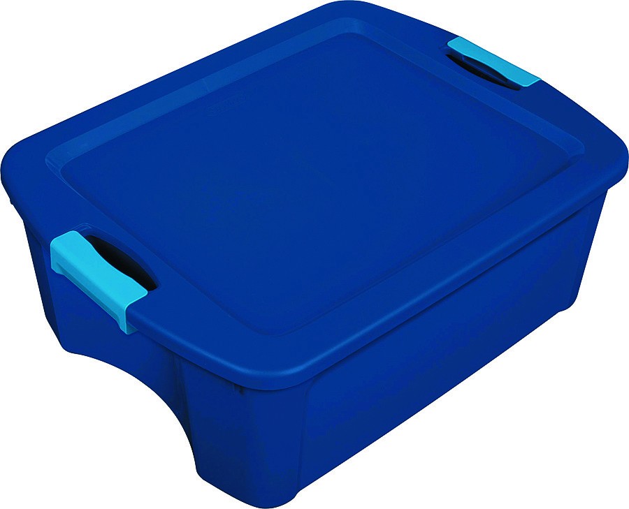 Sterilite 14447406 Tote Latch Carry True Blue 12 Gallon