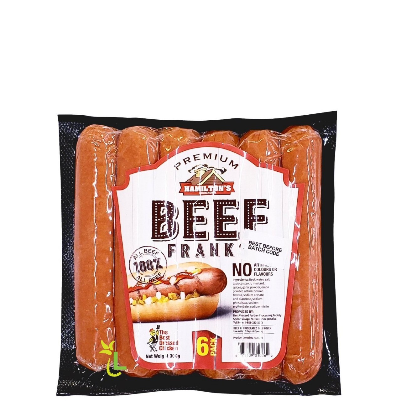 HAMILTONS FRANKS BEEF 6pk