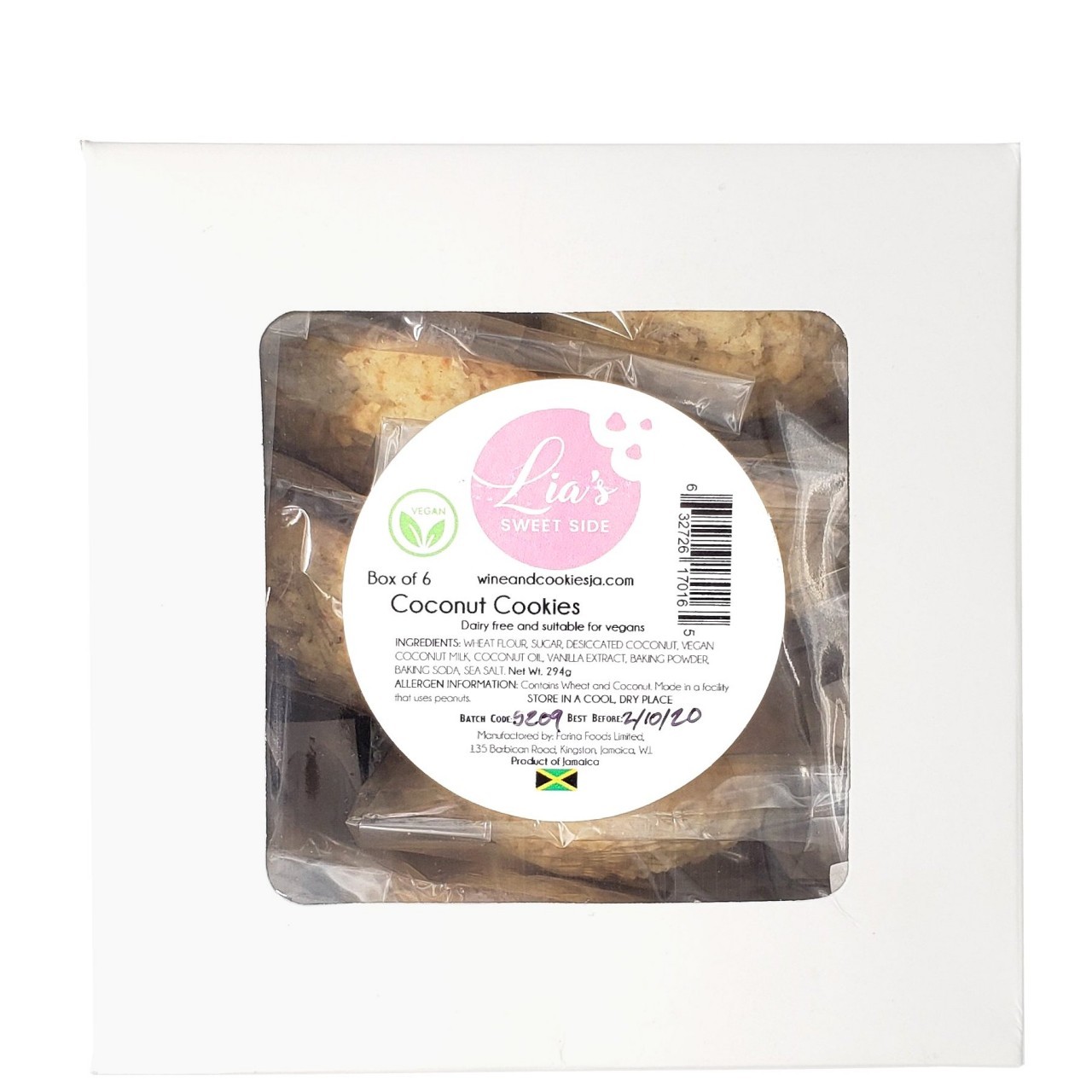LIAS VEGAN COOKIE COCONUT 294g