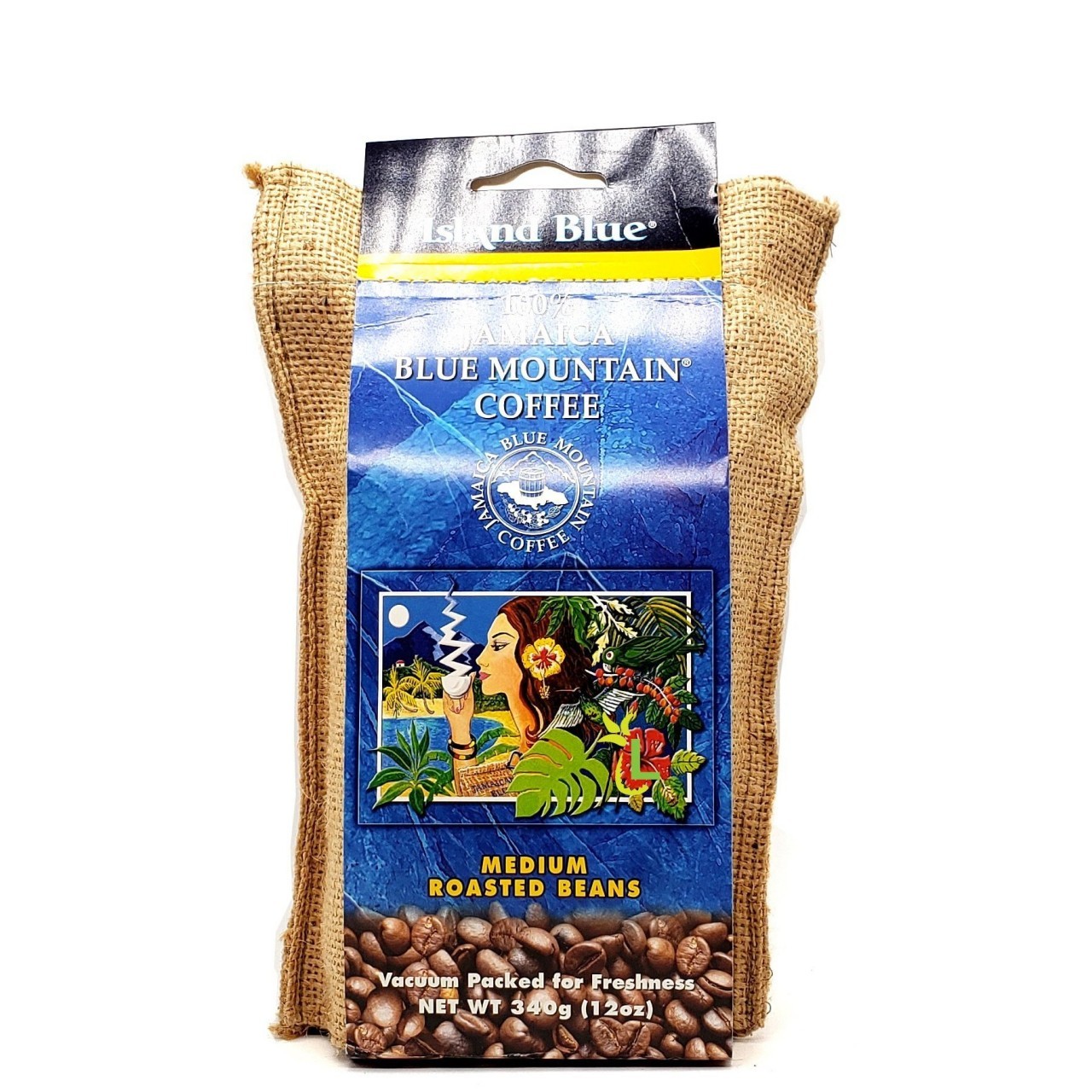 ISLAND BLUE BURLAP BEAN 12oz