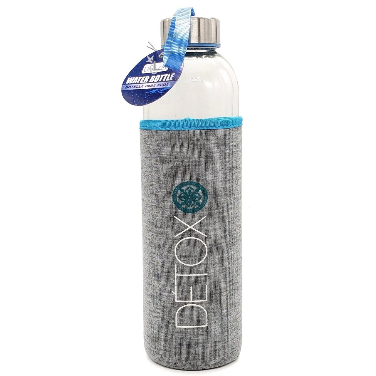 LIFE ART GLASS BOTTLE WITH HOLDER 600ml