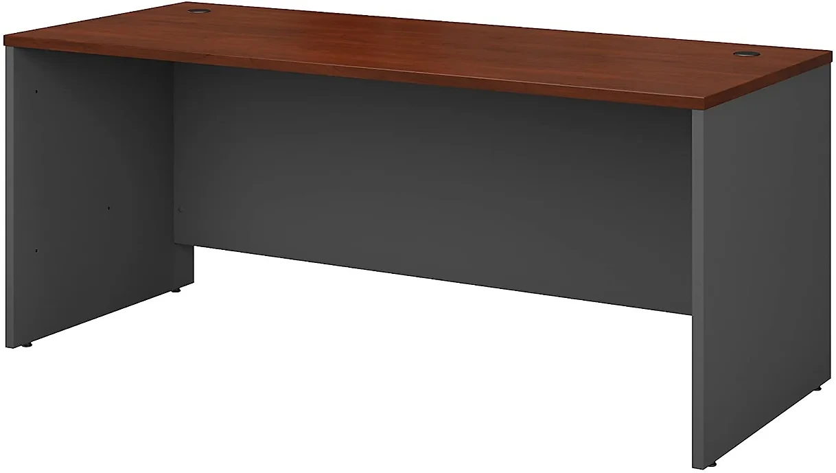 Bush Business 72"W Computer Desk, Hansen Cherry/Graphite Gray,