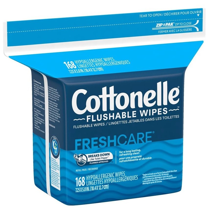 COTTONELLE FLUSHABLE WIPES 168s