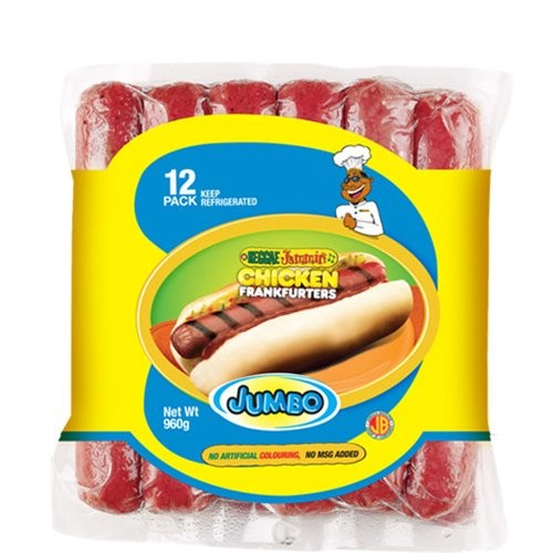 REGGAE JAMMIN JUMBO CHICKEN FRANKFURTERS 960G