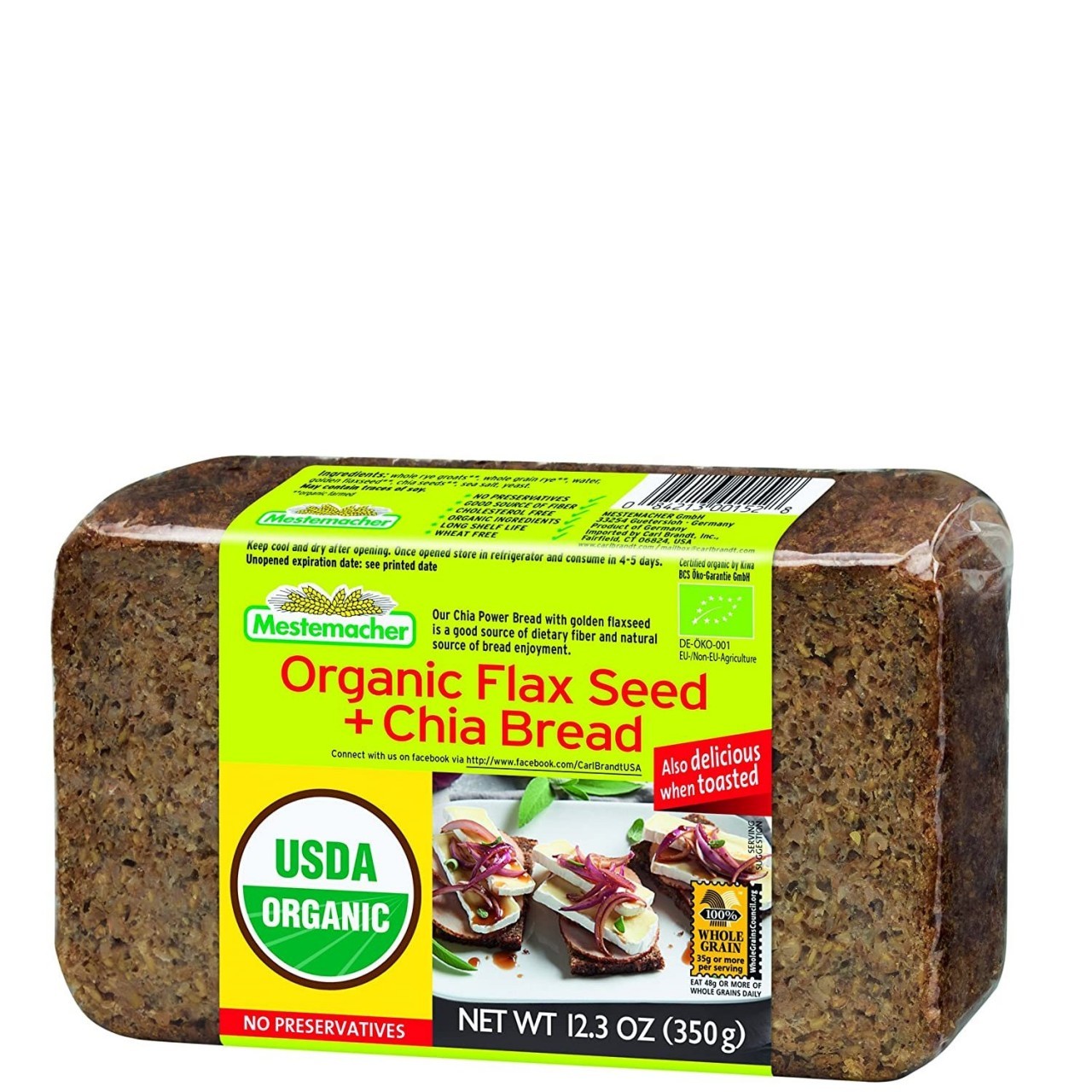 MESTEMACHER BREAD FLAXSEED CHIA 8.8ozMESTEMACHER BREAD FLAXSEED CHIA 8.8oz