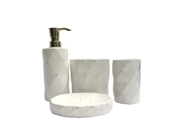 Bathroom tumbler white 4pc